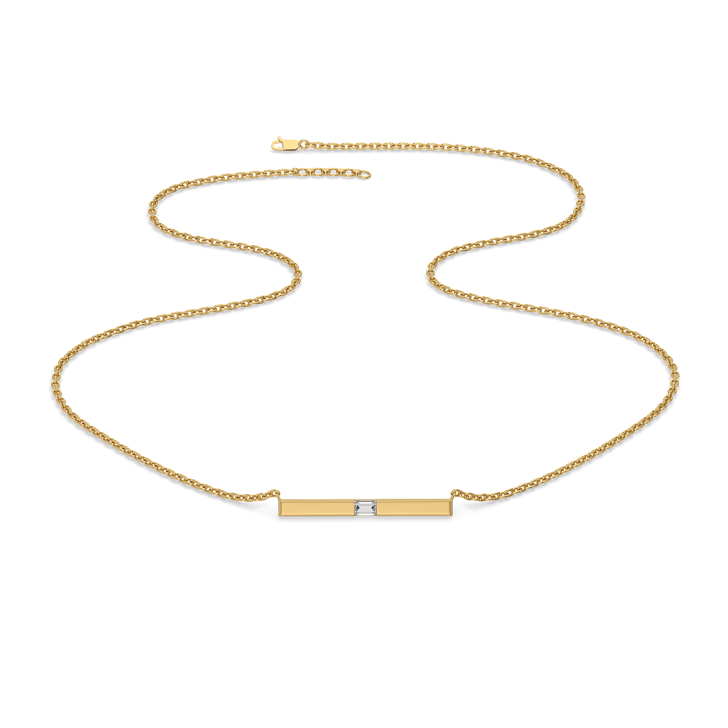 Modern Baguette - Lab Diamond Necklace