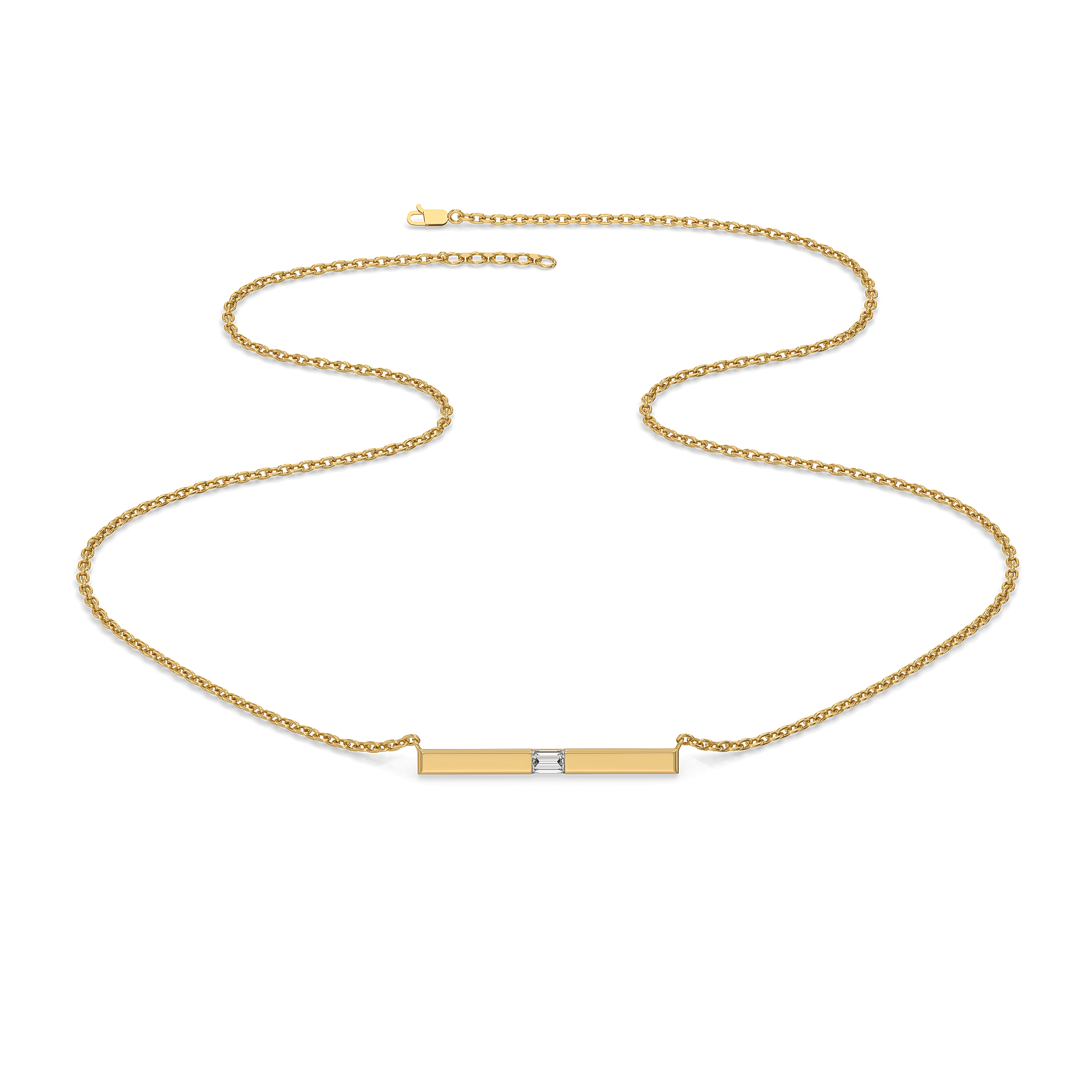 Modern Baguette - Lab Diamond Necklace