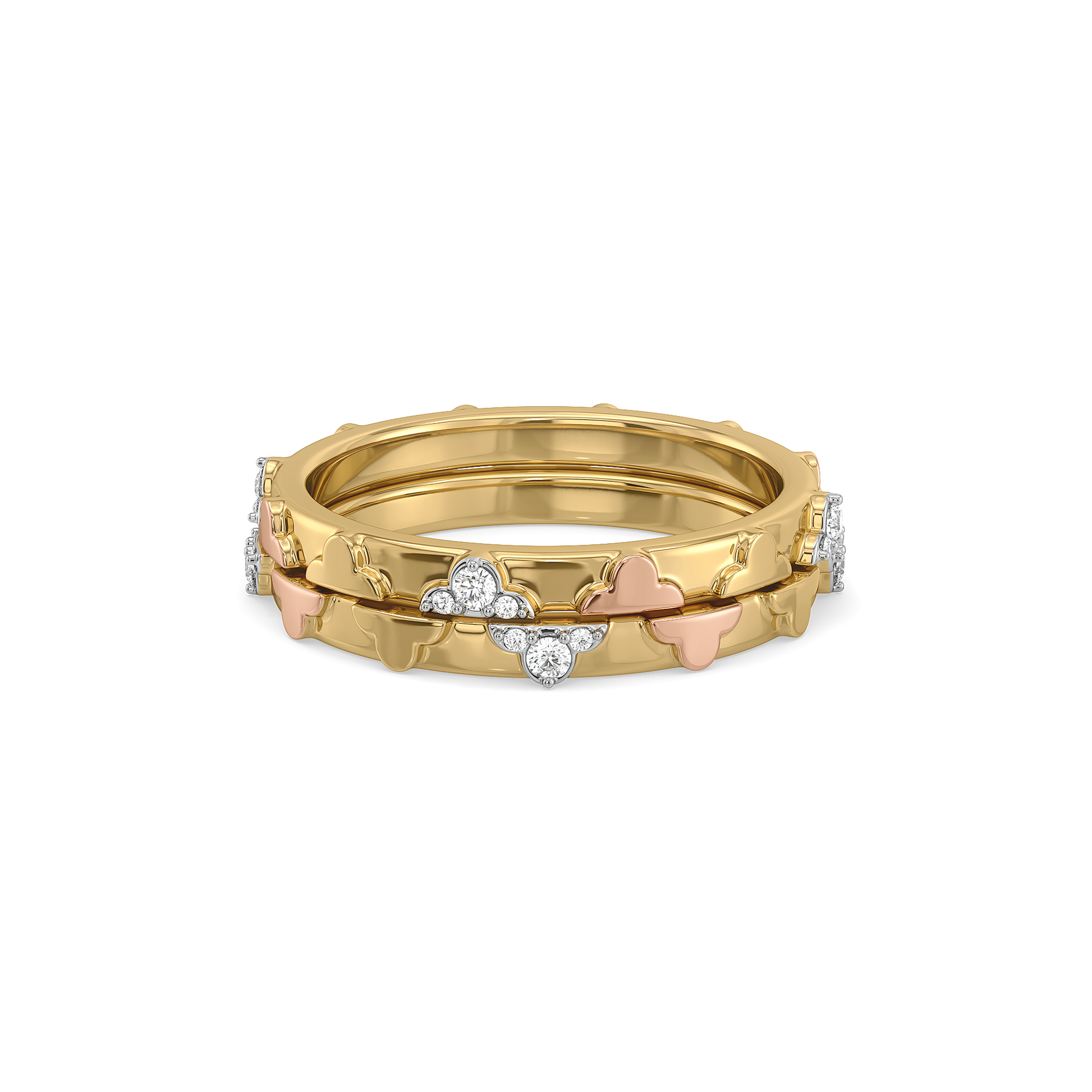 Lucky Stack - Lab Diamond Clover Ring