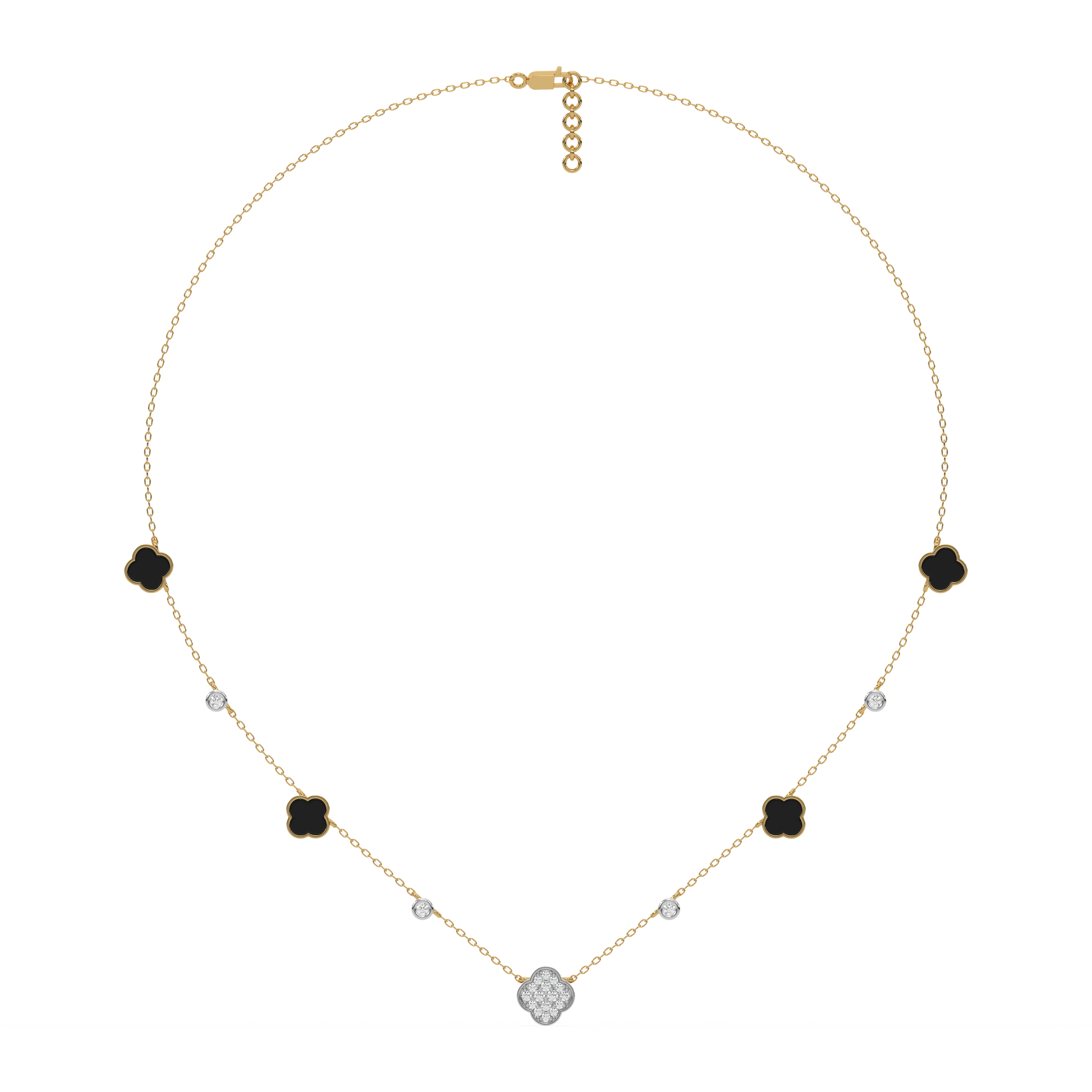 Midnight Enchanted - Lab Diamond Clover Necklace