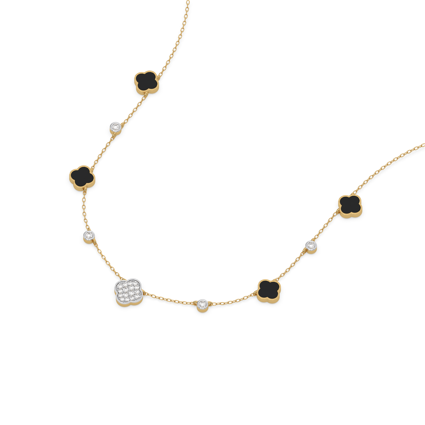 Midnight Enchanted - Lab Diamond Clover Necklace