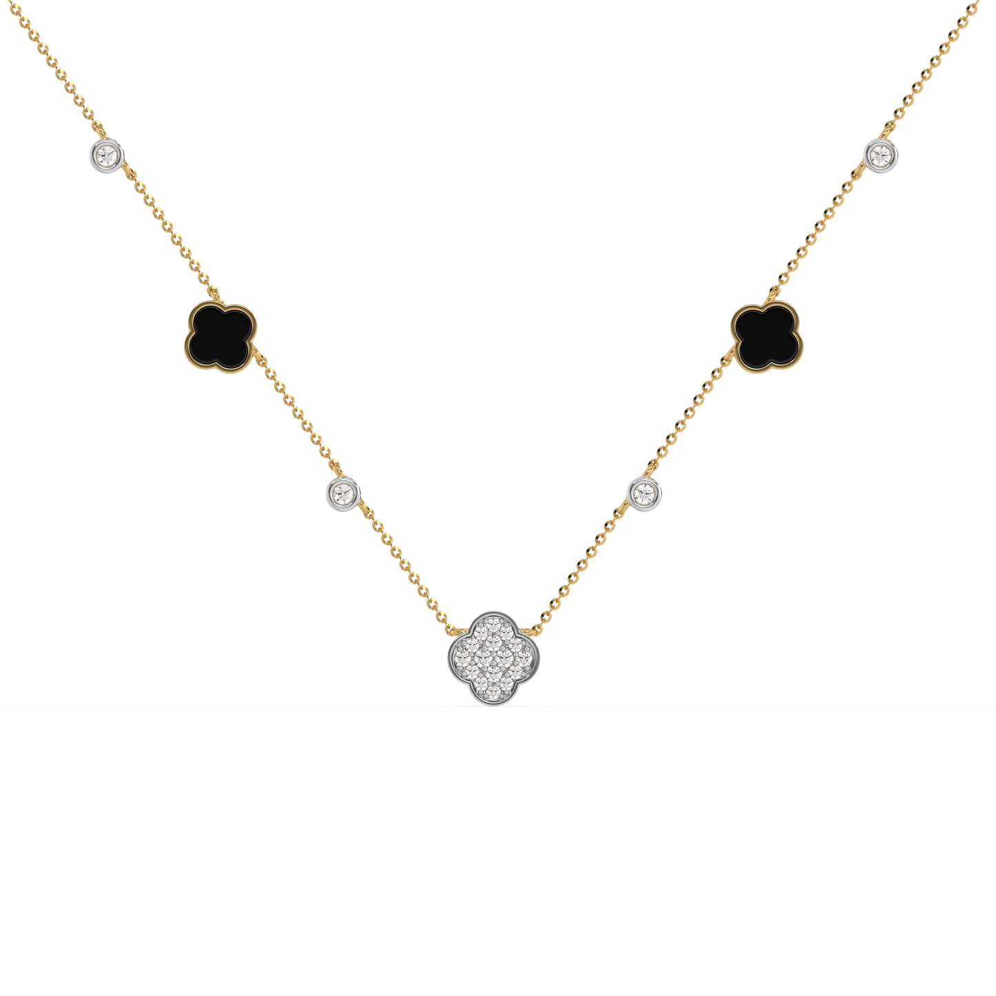 Midnight Enchanted - Lab Diamond Clover Necklace