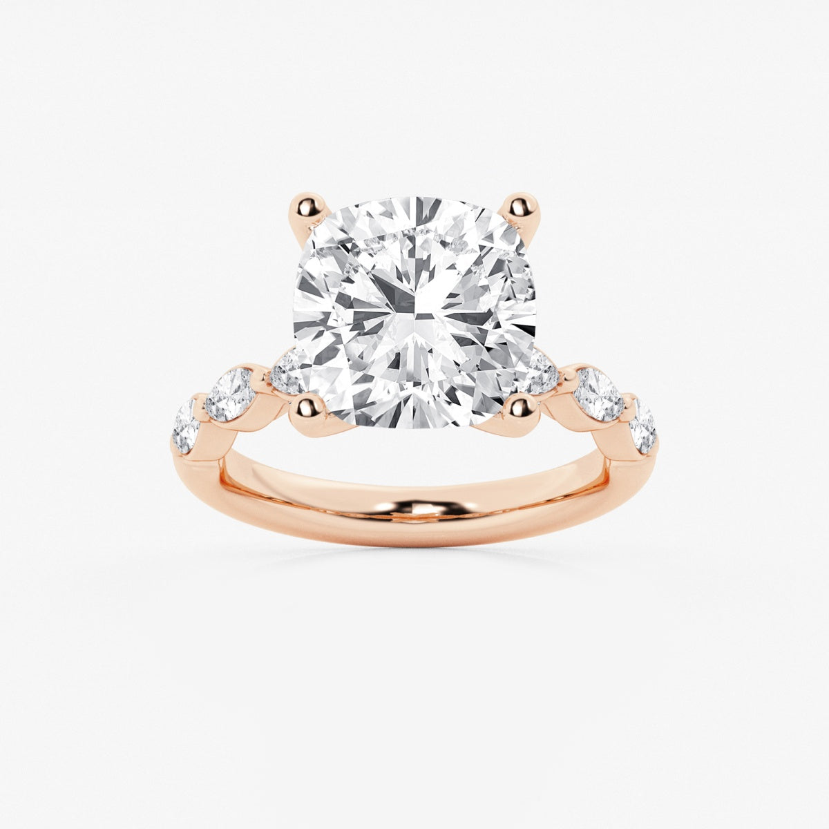 Mila - Floating Side Stones Engagement Ring