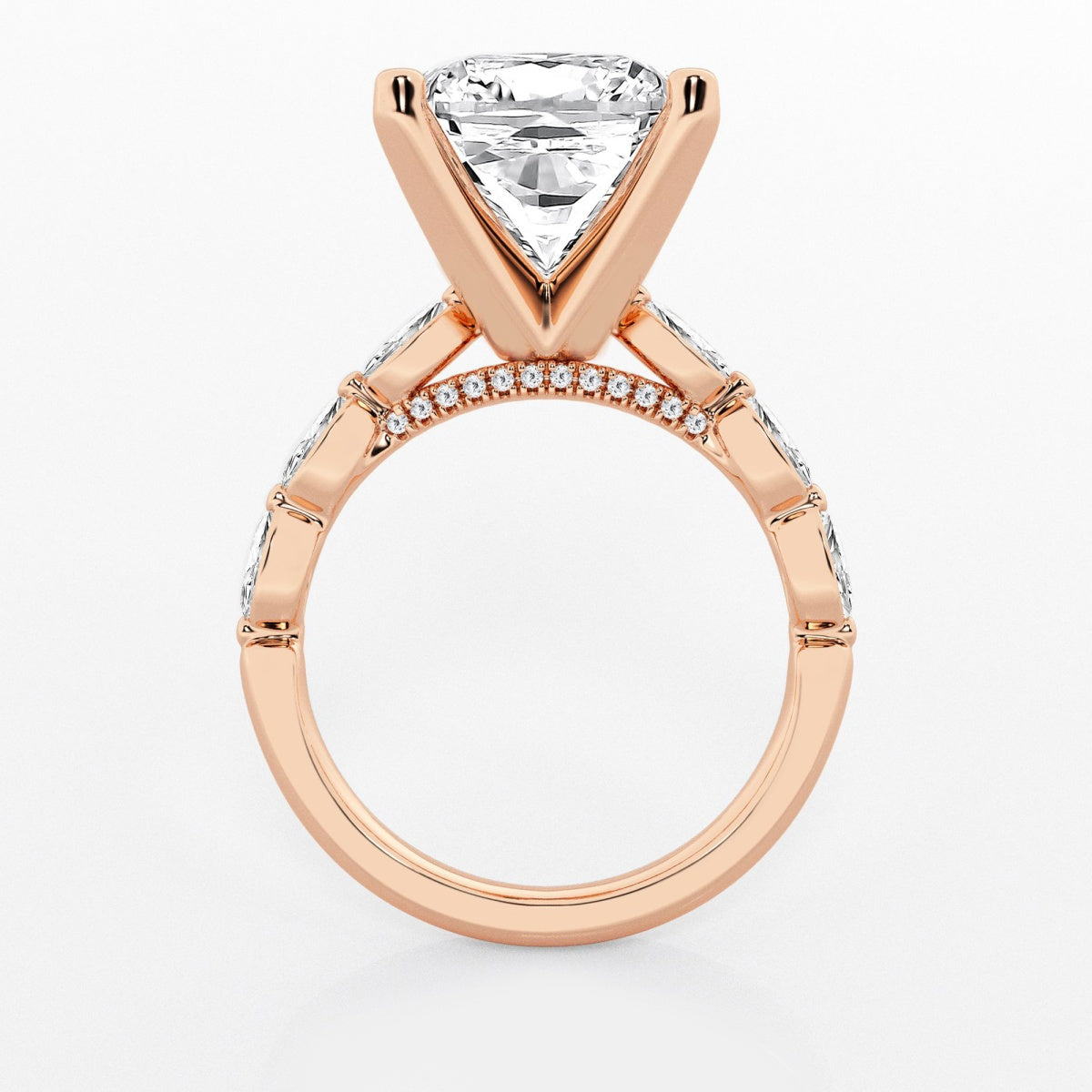 Mila - Floating Side Stones Engagement Ring