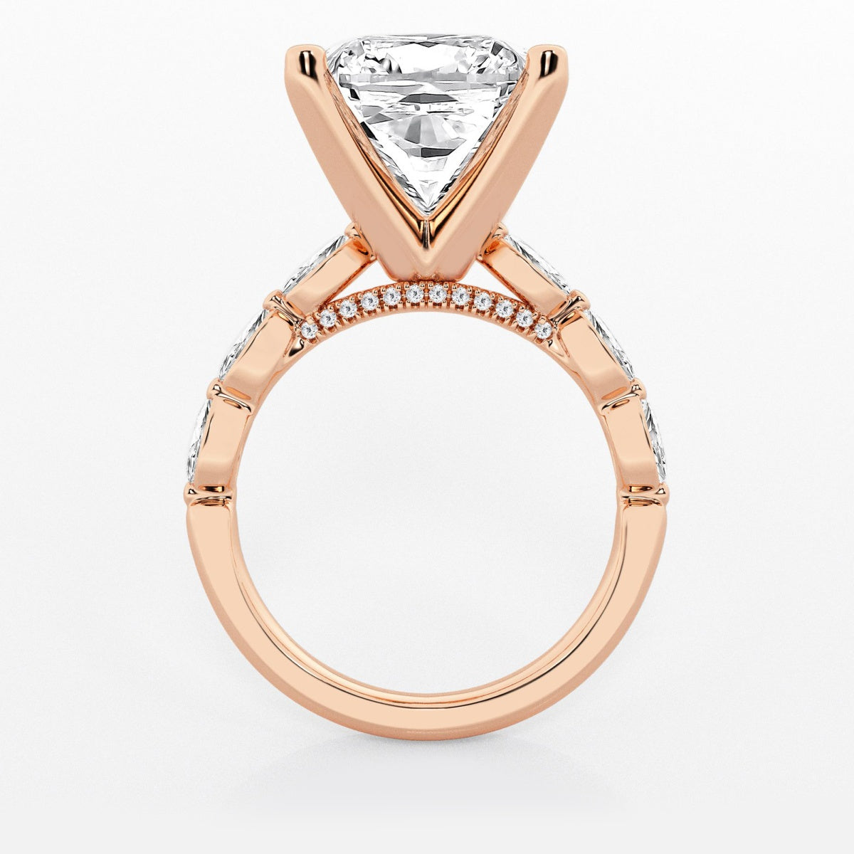 Mila - Floating Side Stones Engagement Ring