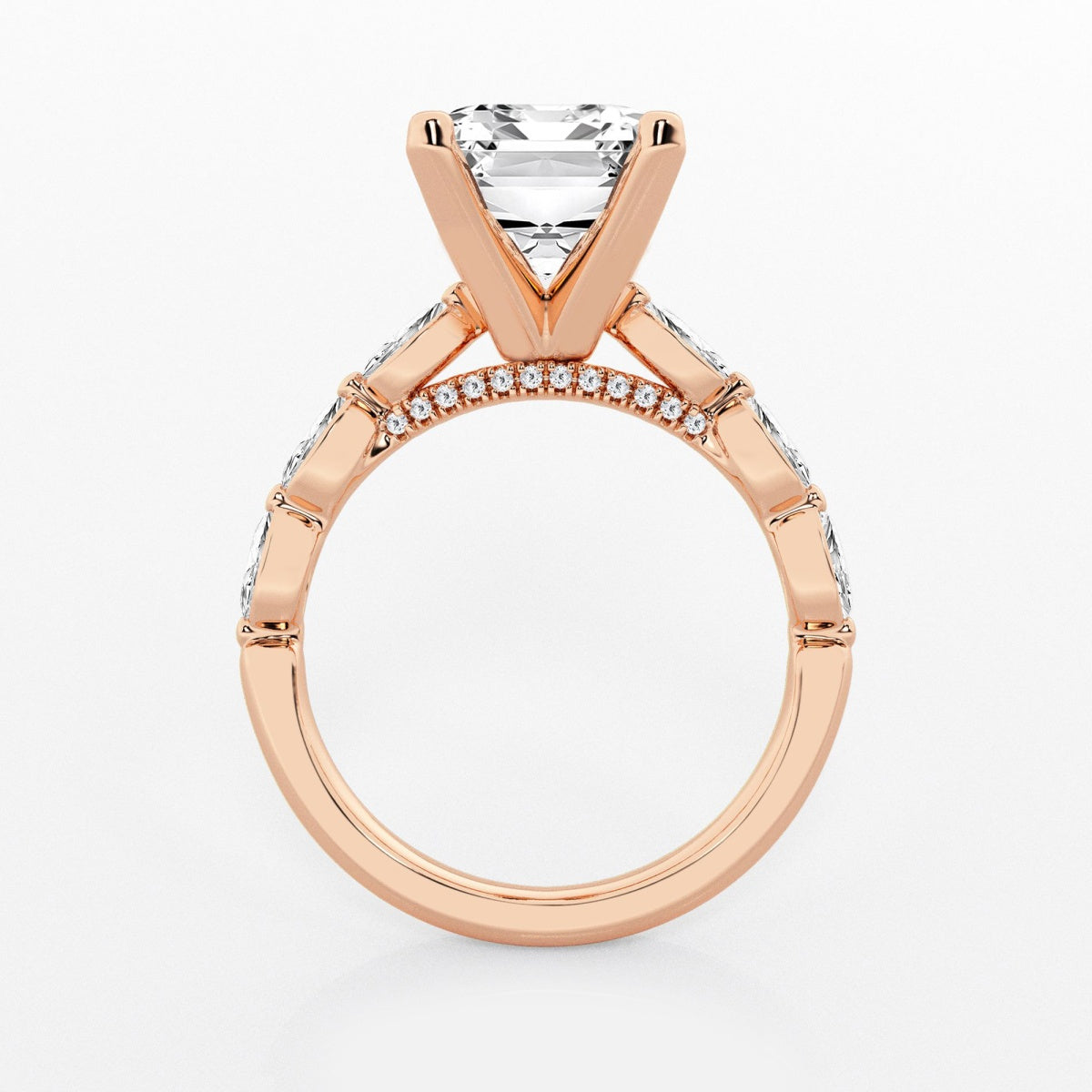 Mila - Floating Side Stones Engagement Ring