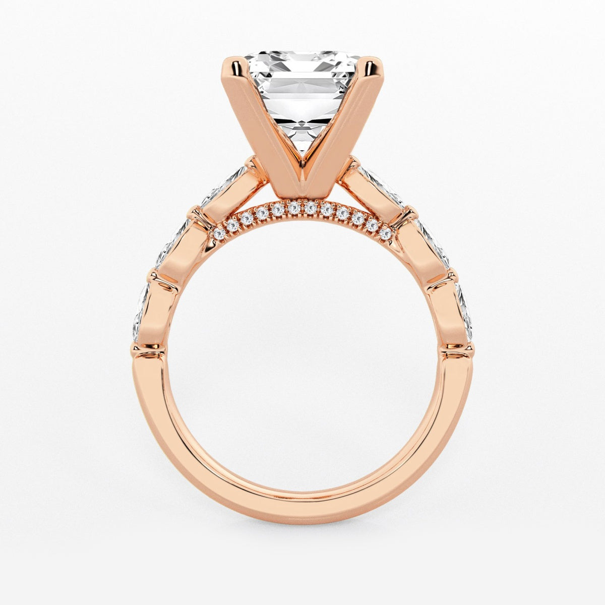 Mila - Floating Side Stones Engagement Ring