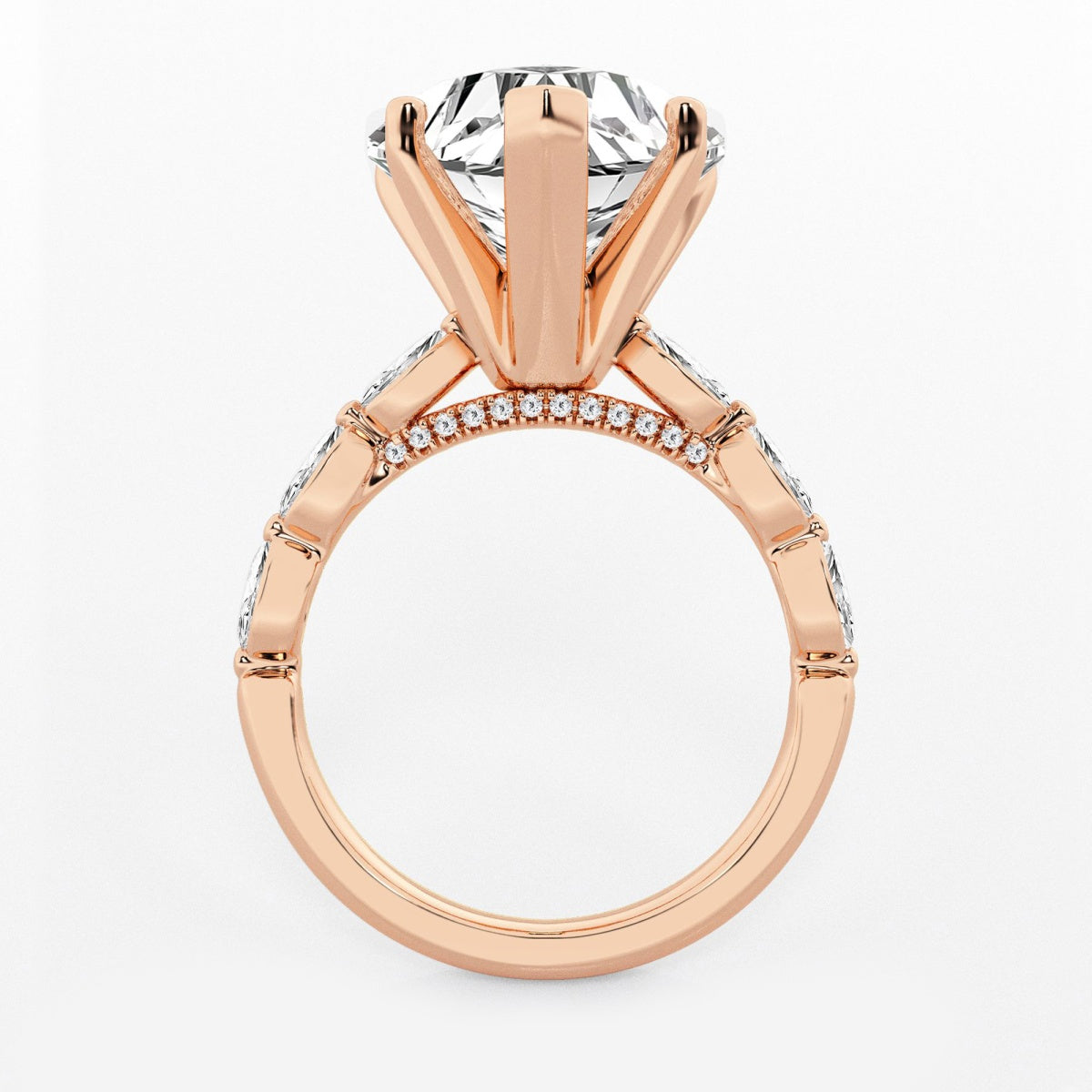 Mila - Floating Side Stones Engagement Ring