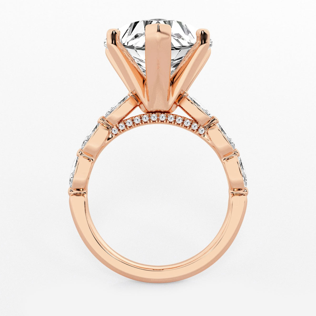 Mila - Floating Side Stones Engagement Ring
