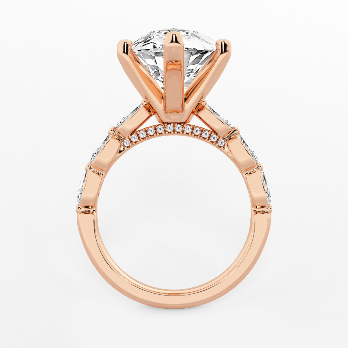 Mila - Floating Side Stones Engagement Ring
