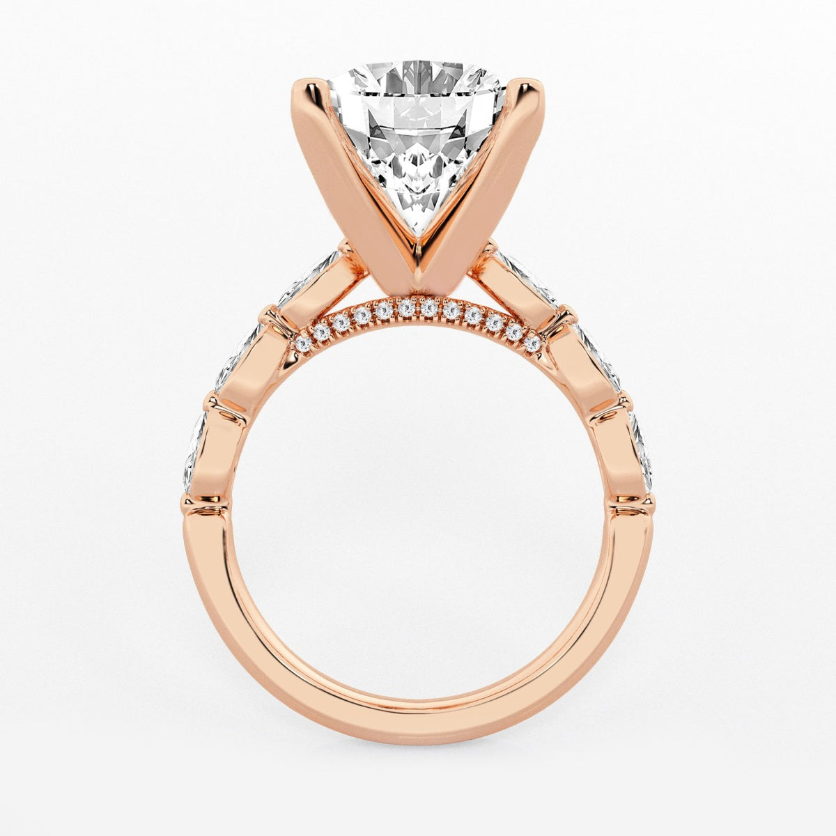 Mila - Floating Side Stones Engagement Ring