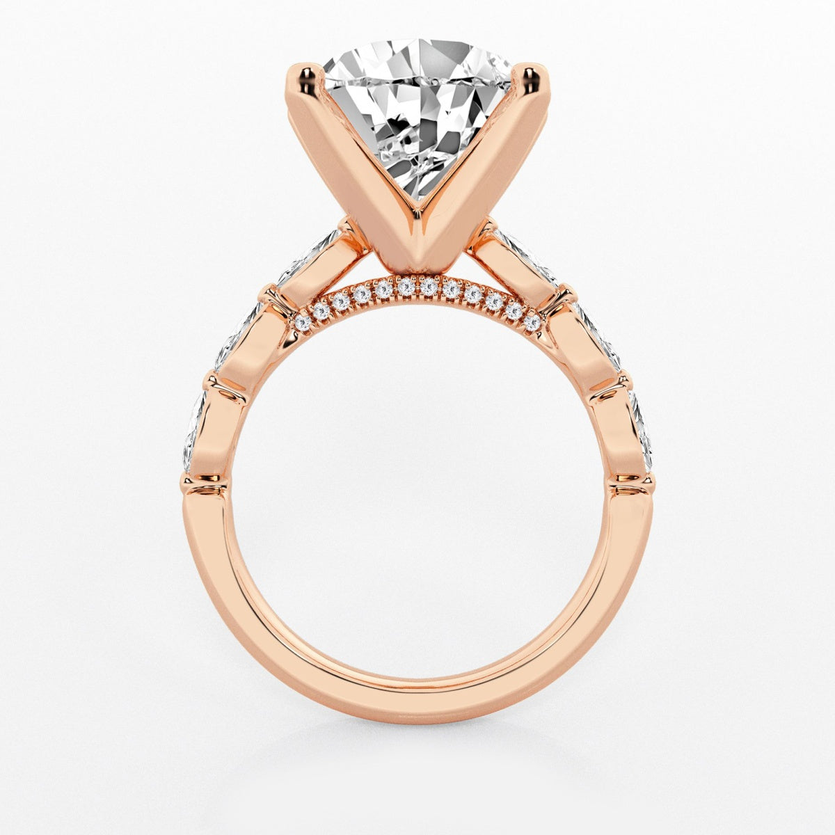 Mila - Floating Side Stones Engagement Ring