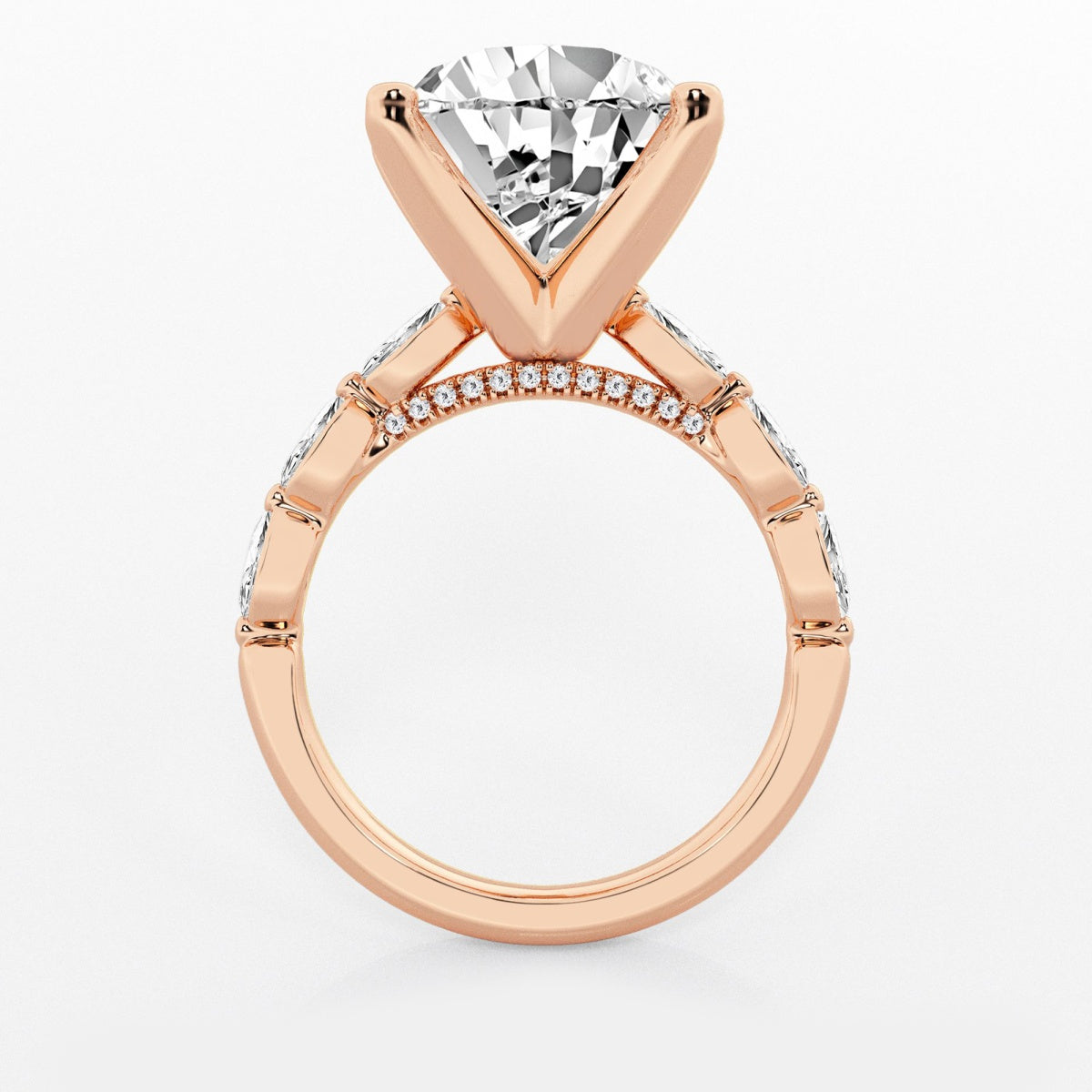 Mila - Floating Side Stones Engagement Ring