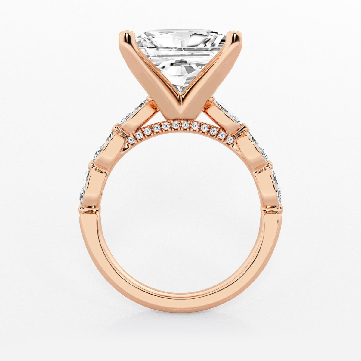 Mila - Floating Side Stones Engagement Ring