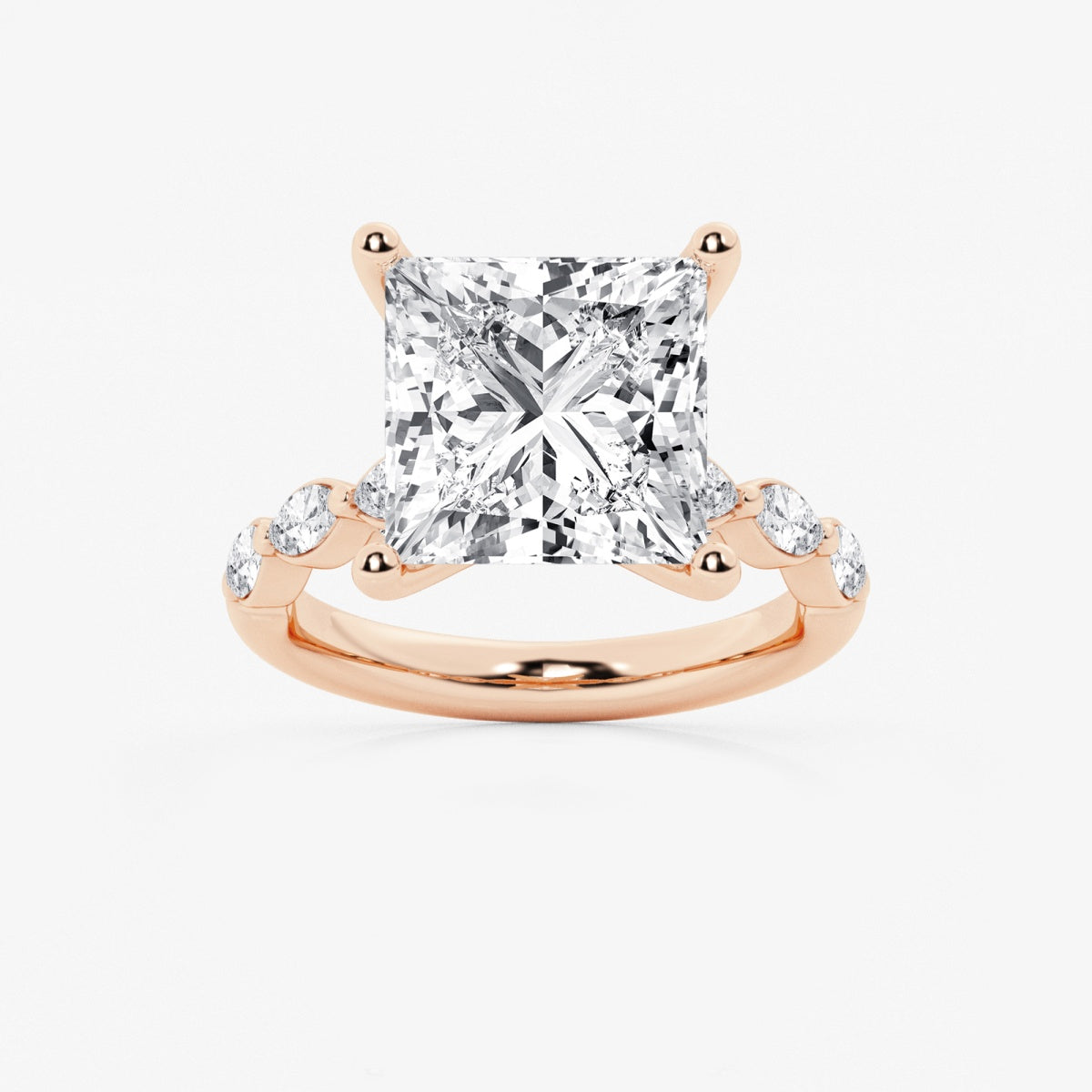 Mila - Floating Side Stones Engagement Ring