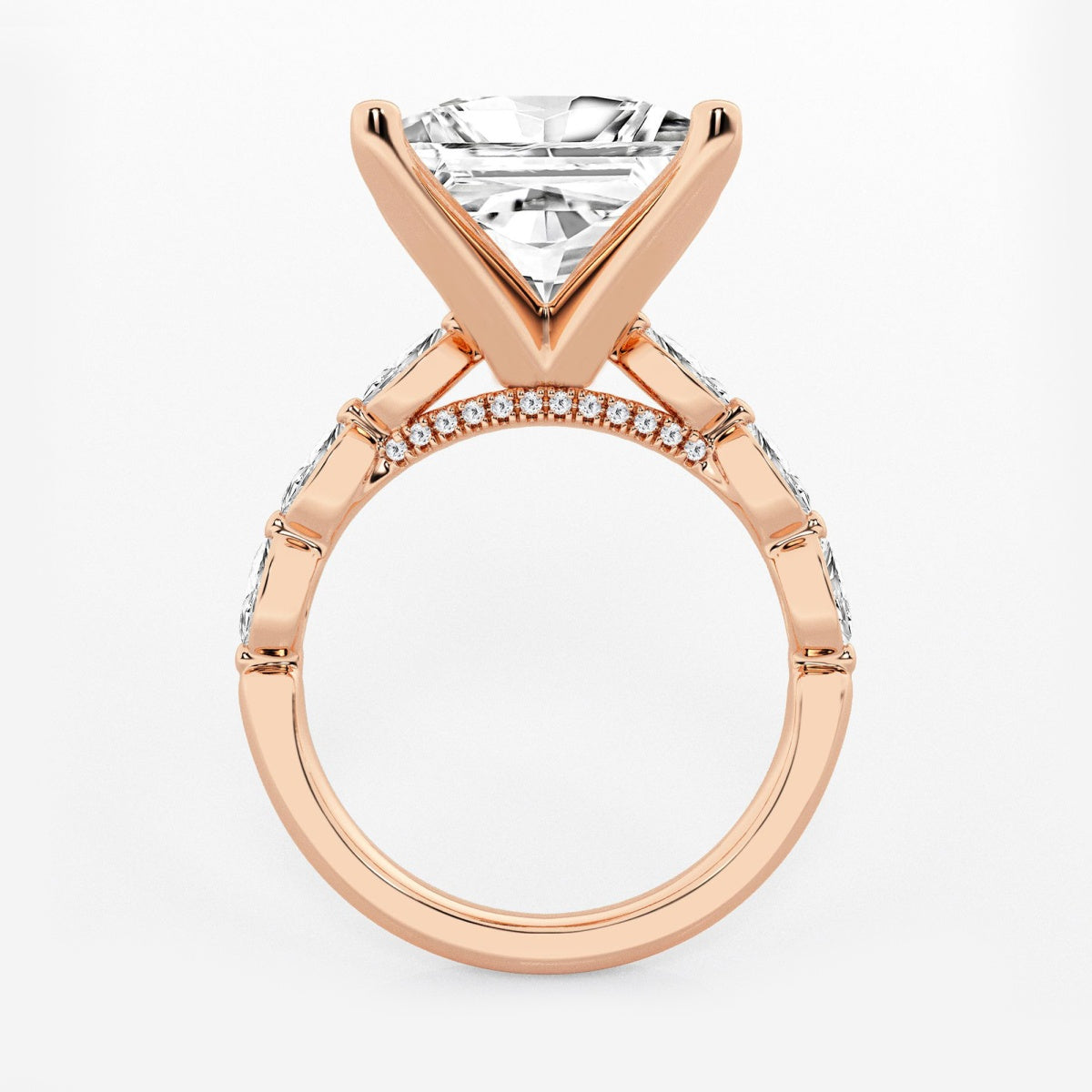 Mila - Floating Side Stones Engagement Ring