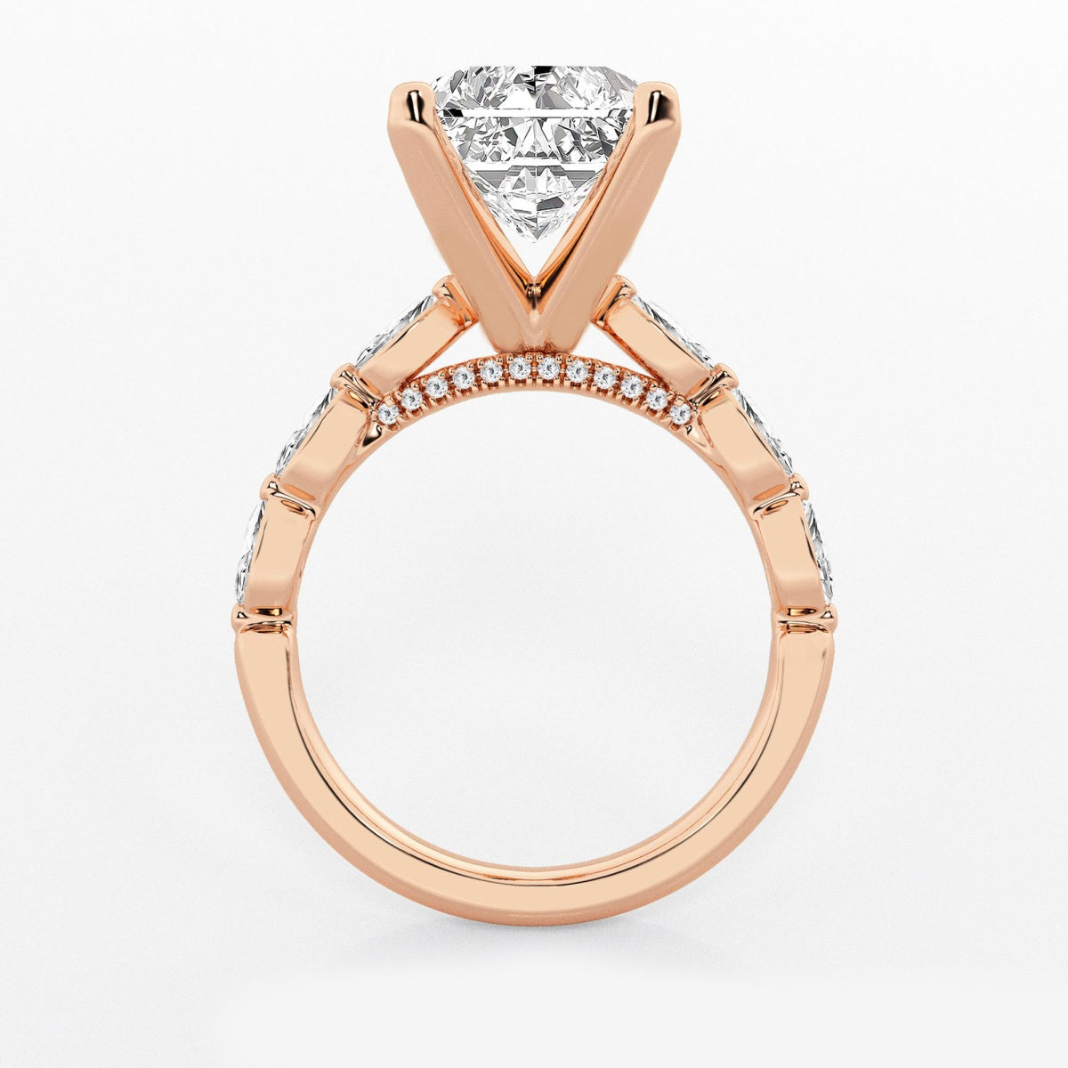 Mila - Floating Side Stones Engagement Ring