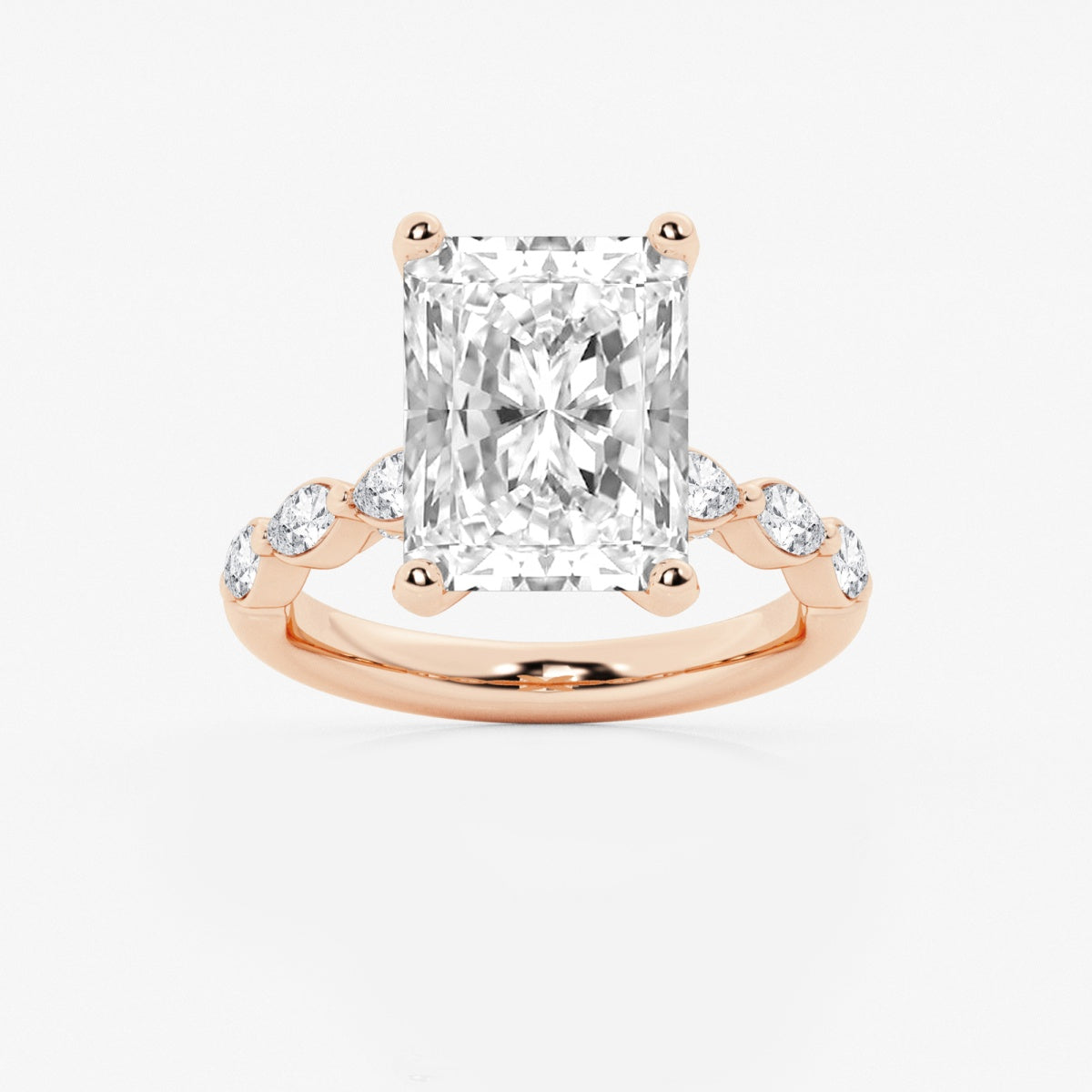 Mila - Floating Side Stones Engagement Ring