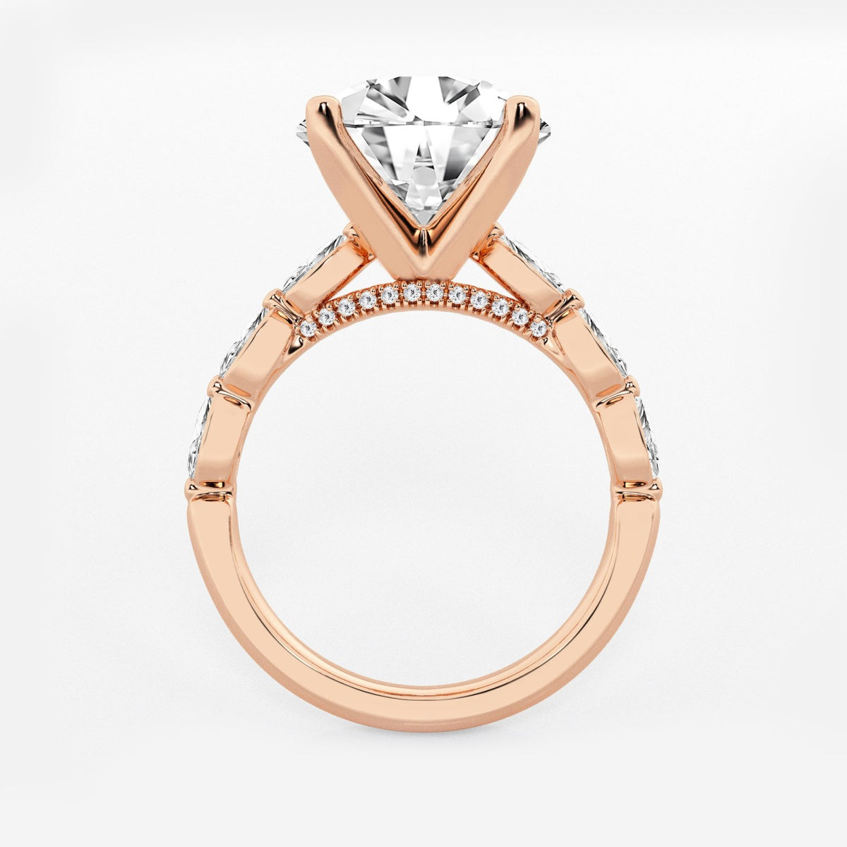 Mila - Floating Side Stones Engagement Ring
