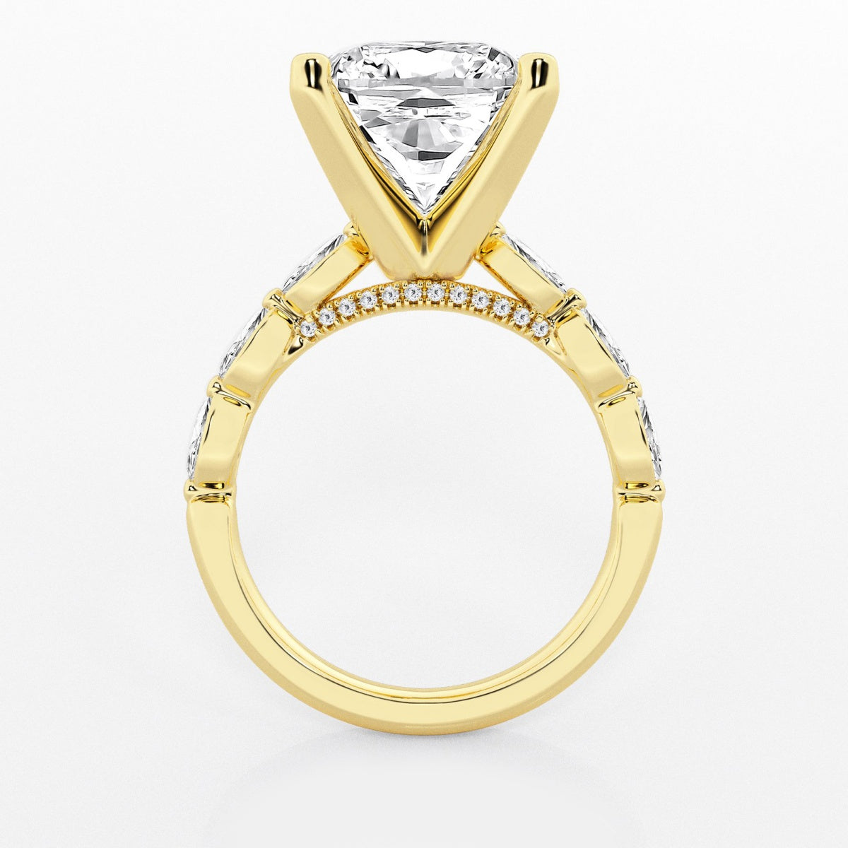 Mila - Floating Side Stones Engagement Ring