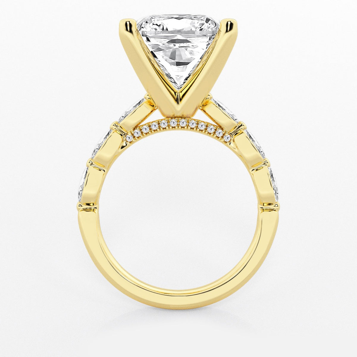 Mila - Floating Side Stones Engagement Ring