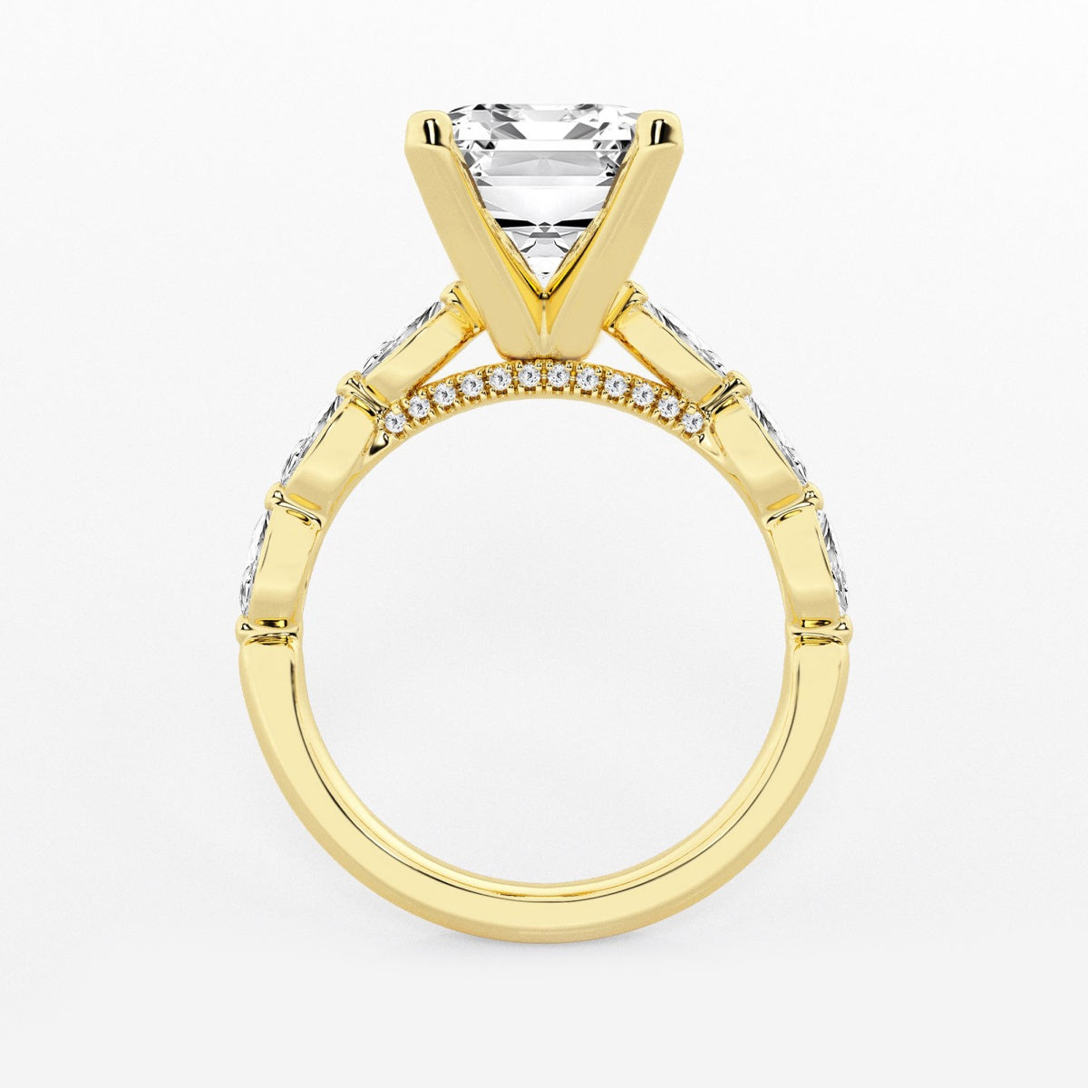 Mila - Floating Side Stones Engagement Ring