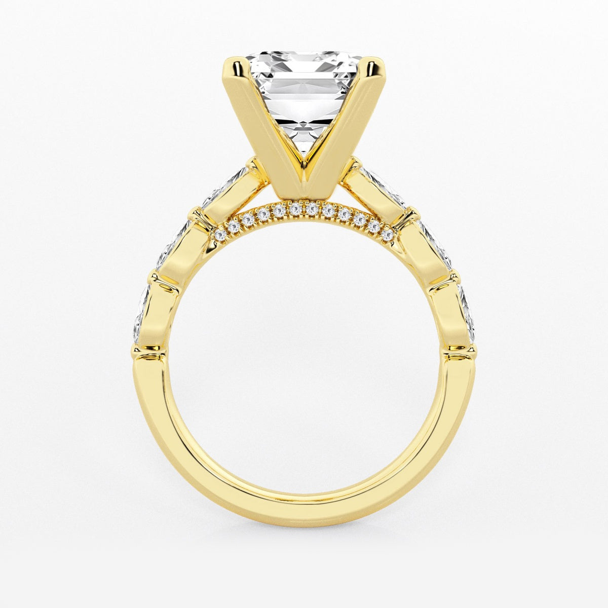 Mila - Floating Side Stones Engagement Ring