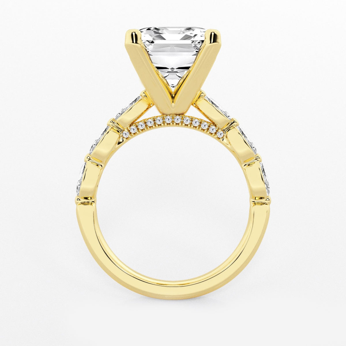 Mila - Floating Side Stones Engagement Ring