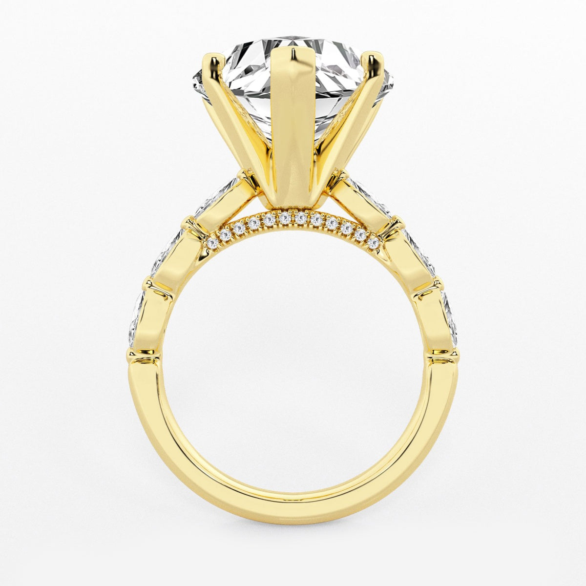 Mila - Floating Side Stones Engagement Ring