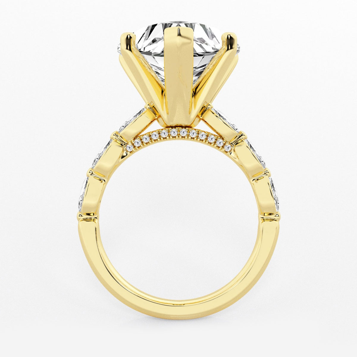 Mila - Floating Side Stones Engagement Ring