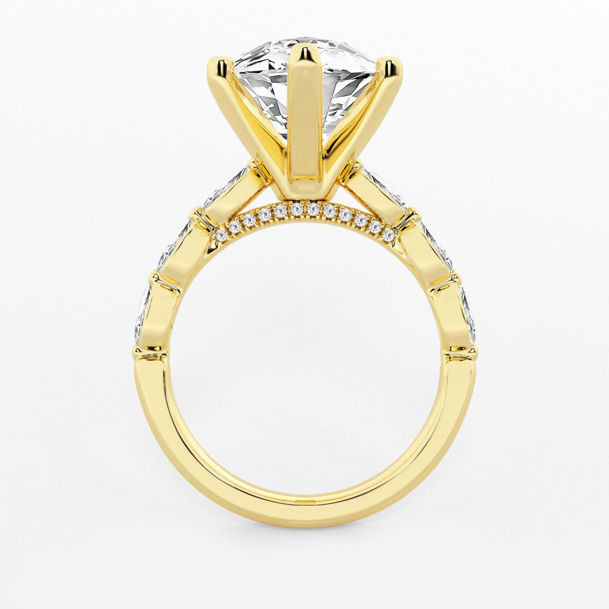 Mila - Floating Side Stones Engagement Ring