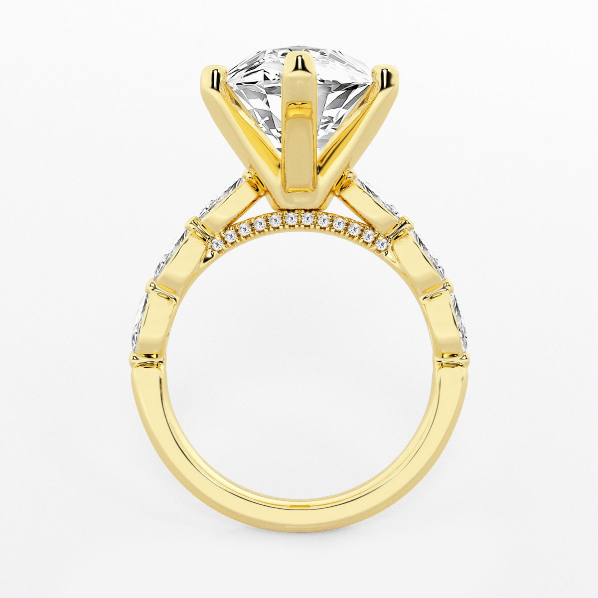 Mila - Floating Side Stones Engagement Ring