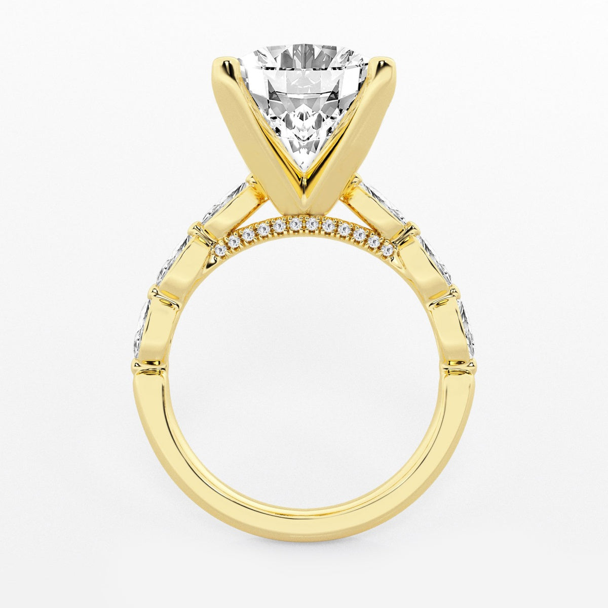Mila - Floating Side Stones Engagement Ring