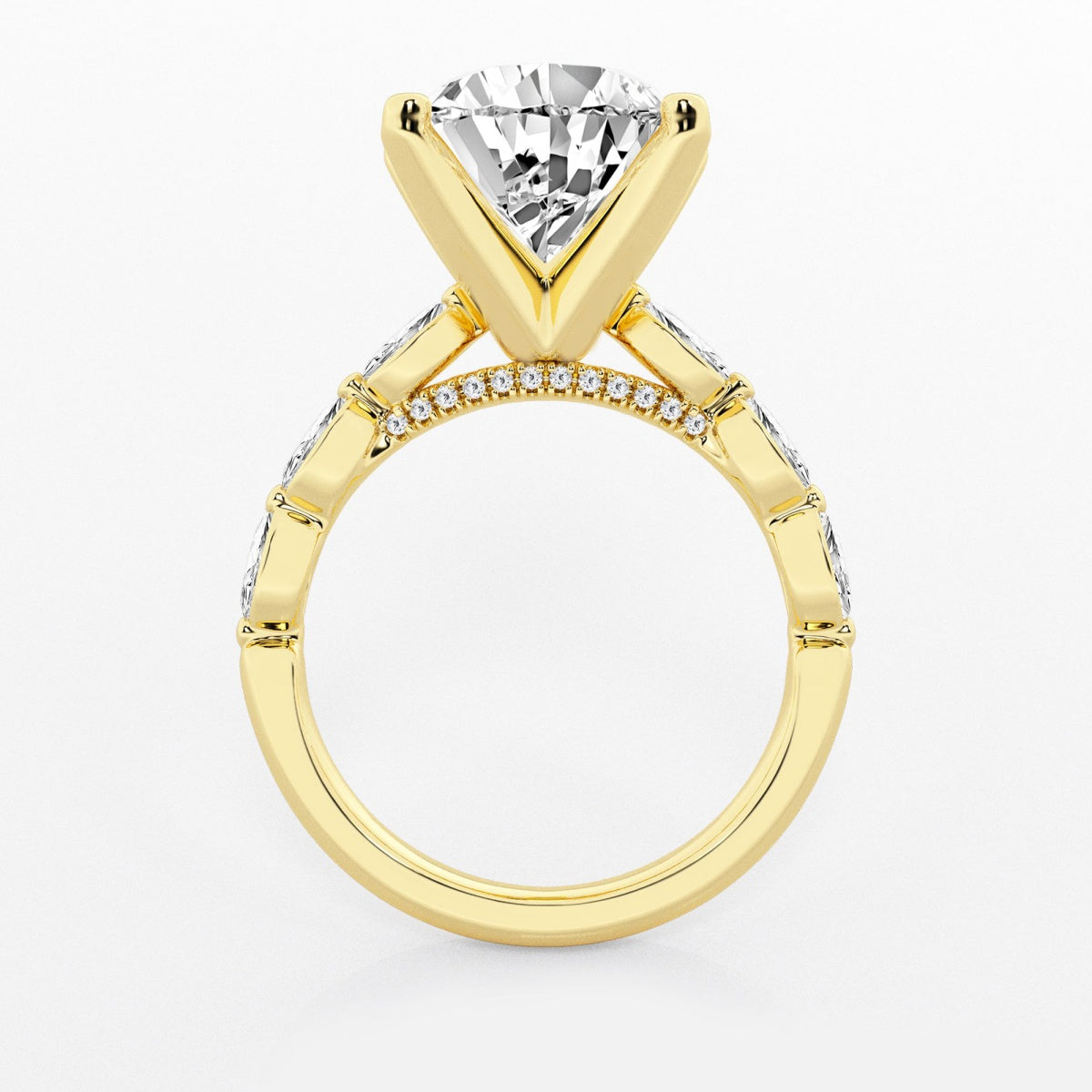 Mila - Floating Side Stones Engagement Ring