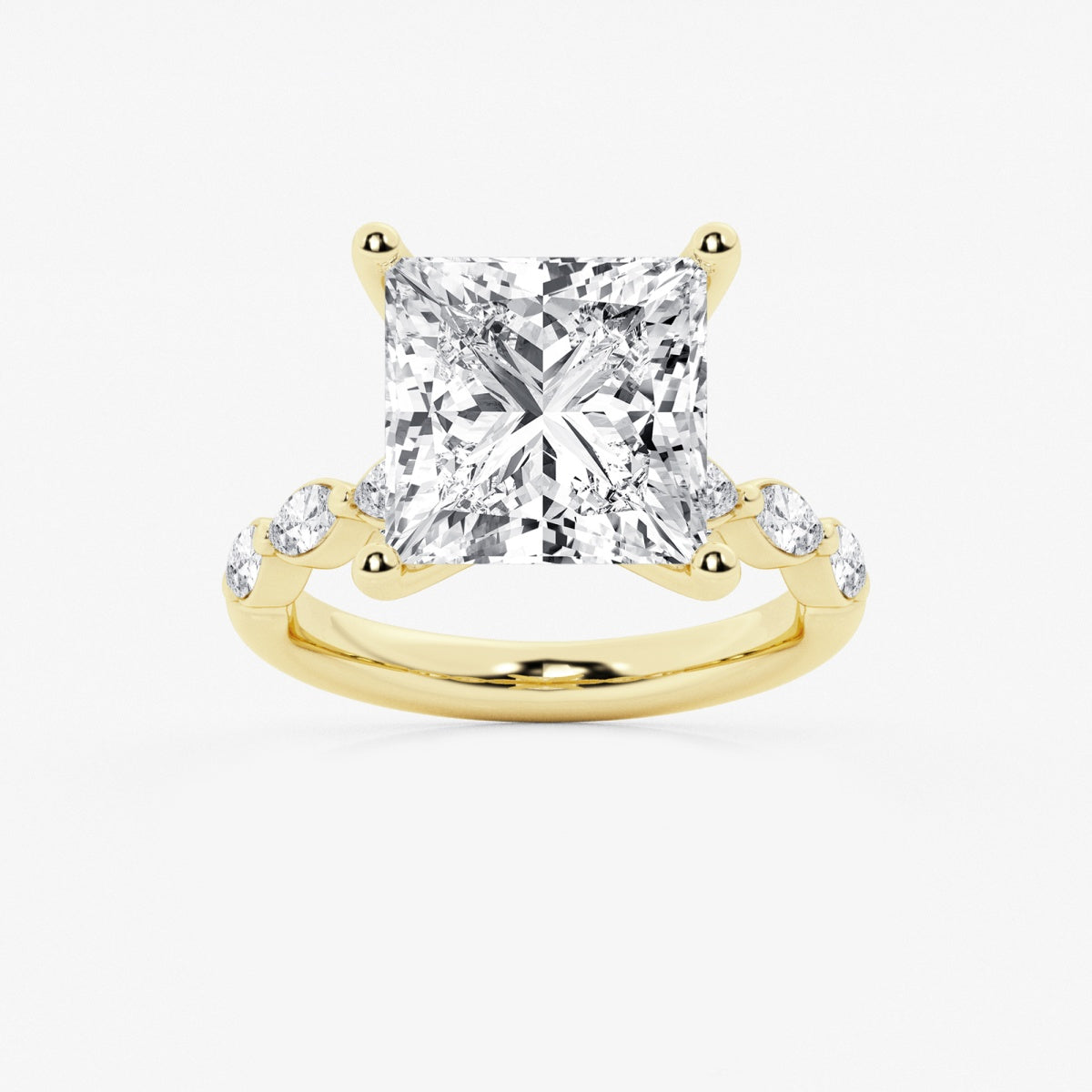 Mila - Floating Side Stones Engagement Ring