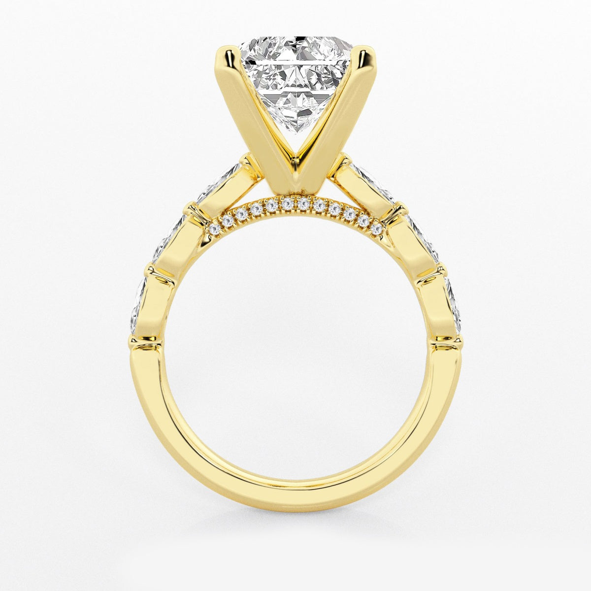 Mila - Floating Side Stones Engagement Ring
