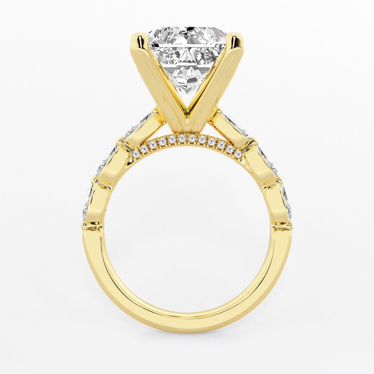 Mila - Floating Side Stones Engagement Ring