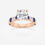 Nova - Sapphire & Princess Accents Engagement Ring