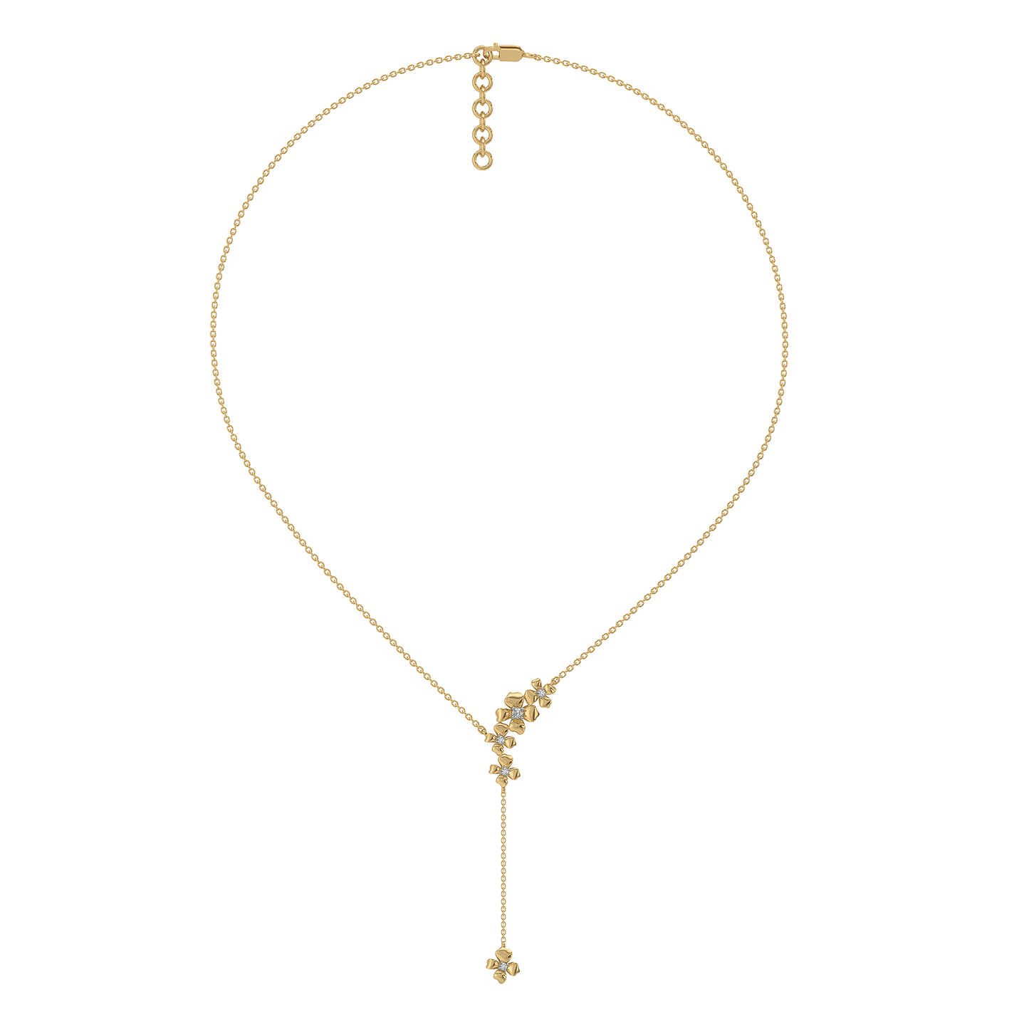 Petal Play - Lab Diamond Lariat Necklace