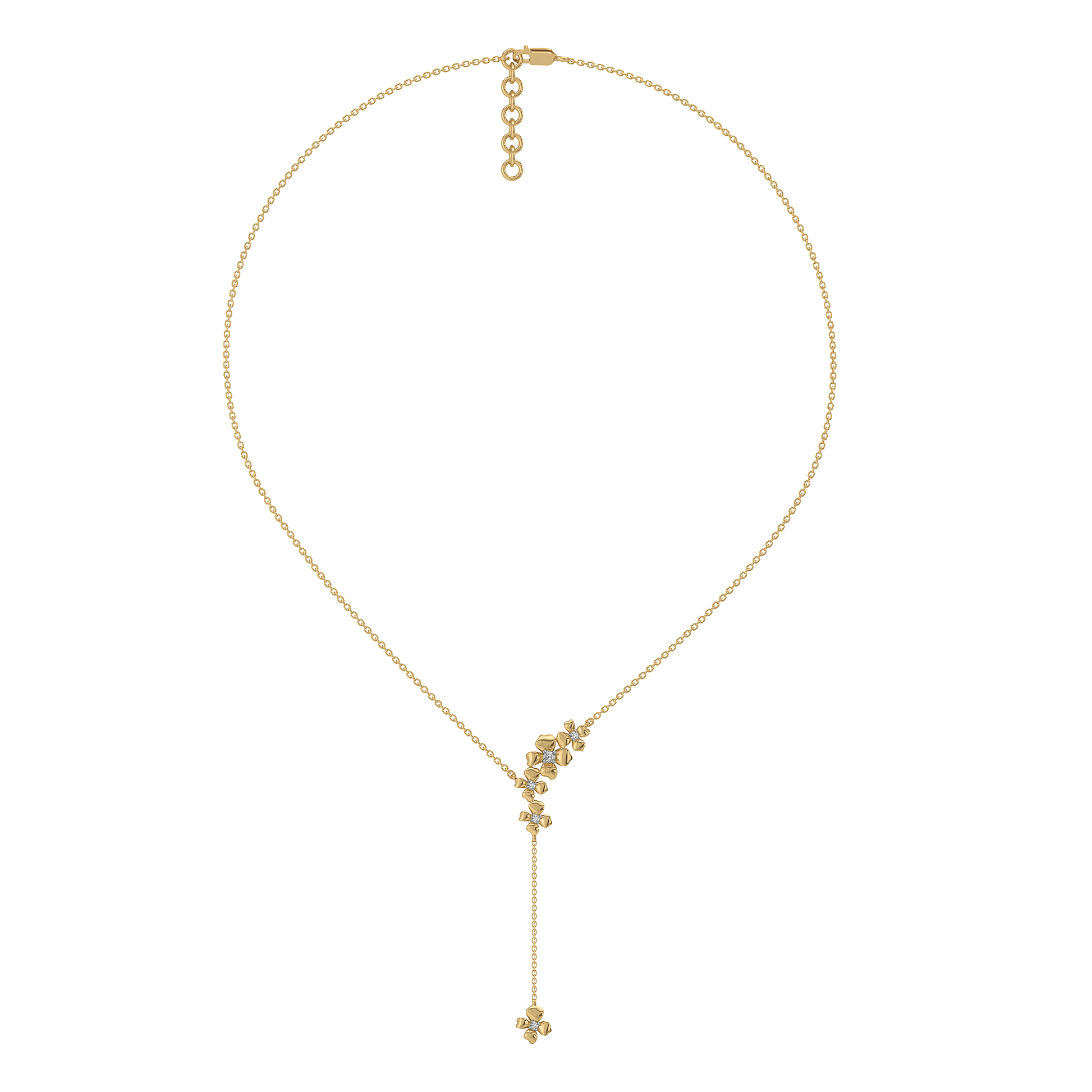 Petal Play - Lab Diamond Lariat Necklace