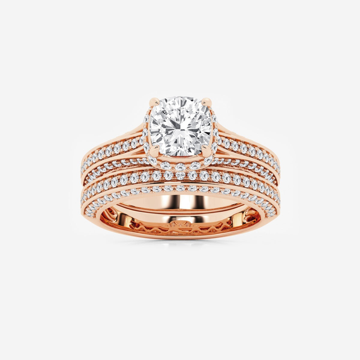 Brielle - Hidden Halo Bridal Set Engagement Ring