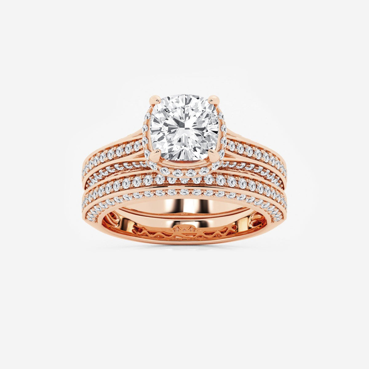 Brielle - Hidden Halo Bridal Set Engagement Ring
