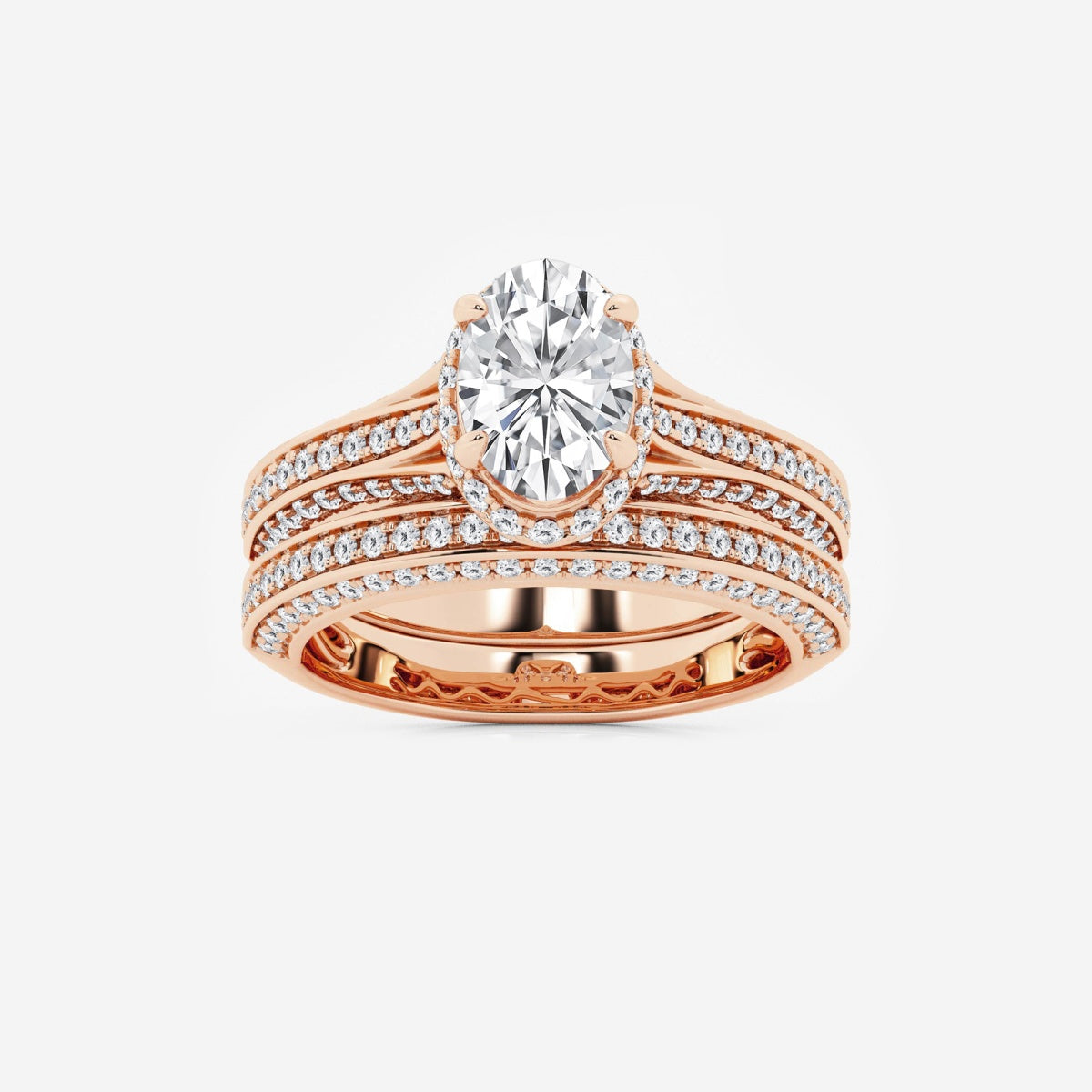 Brielle - Hidden Halo Bridal Set Engagement Ring