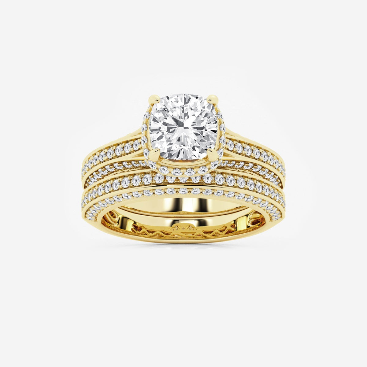 Brielle - Hidden Halo Bridal Set Engagement Ring