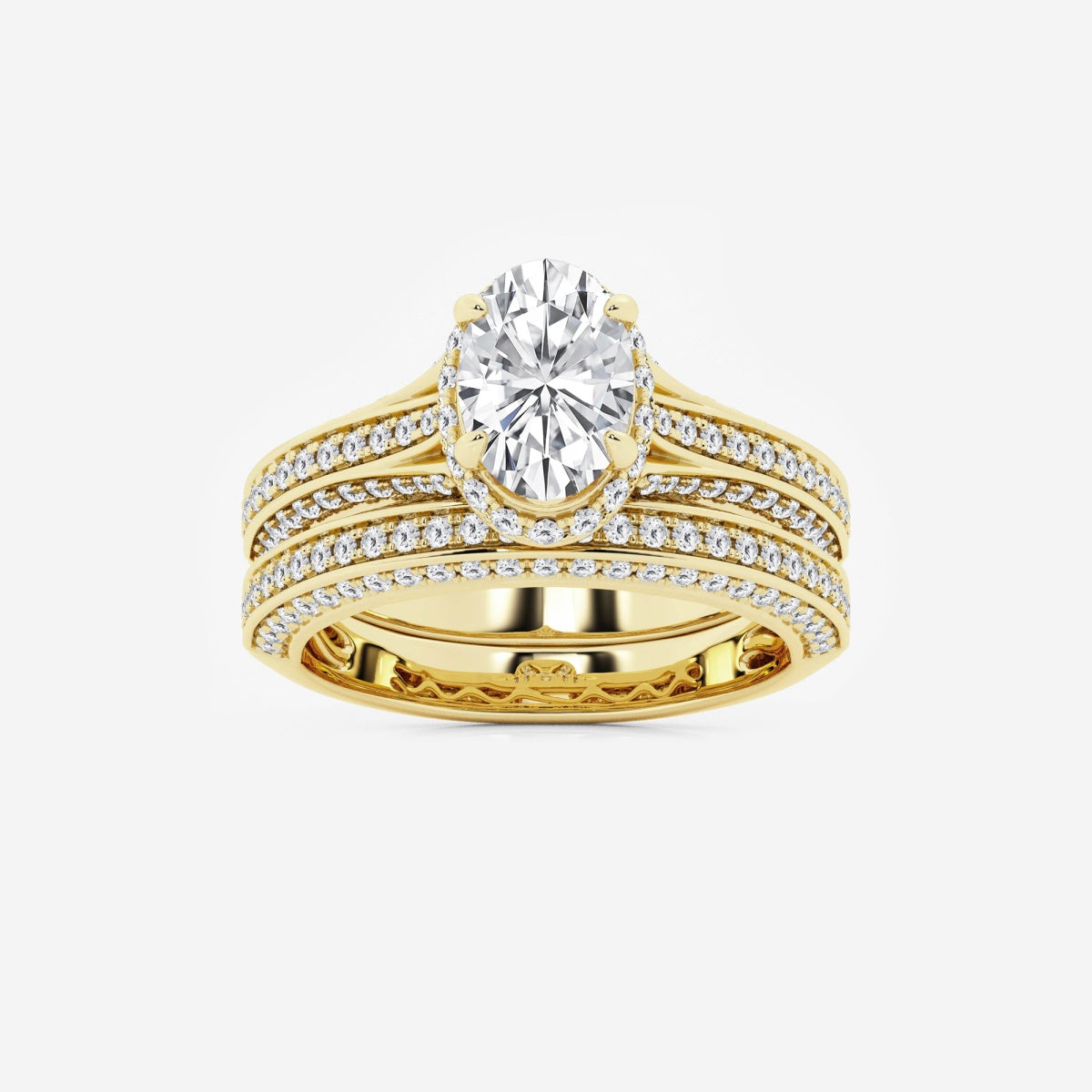 Brielle - Hidden Halo Bridal Set Engagement Ring