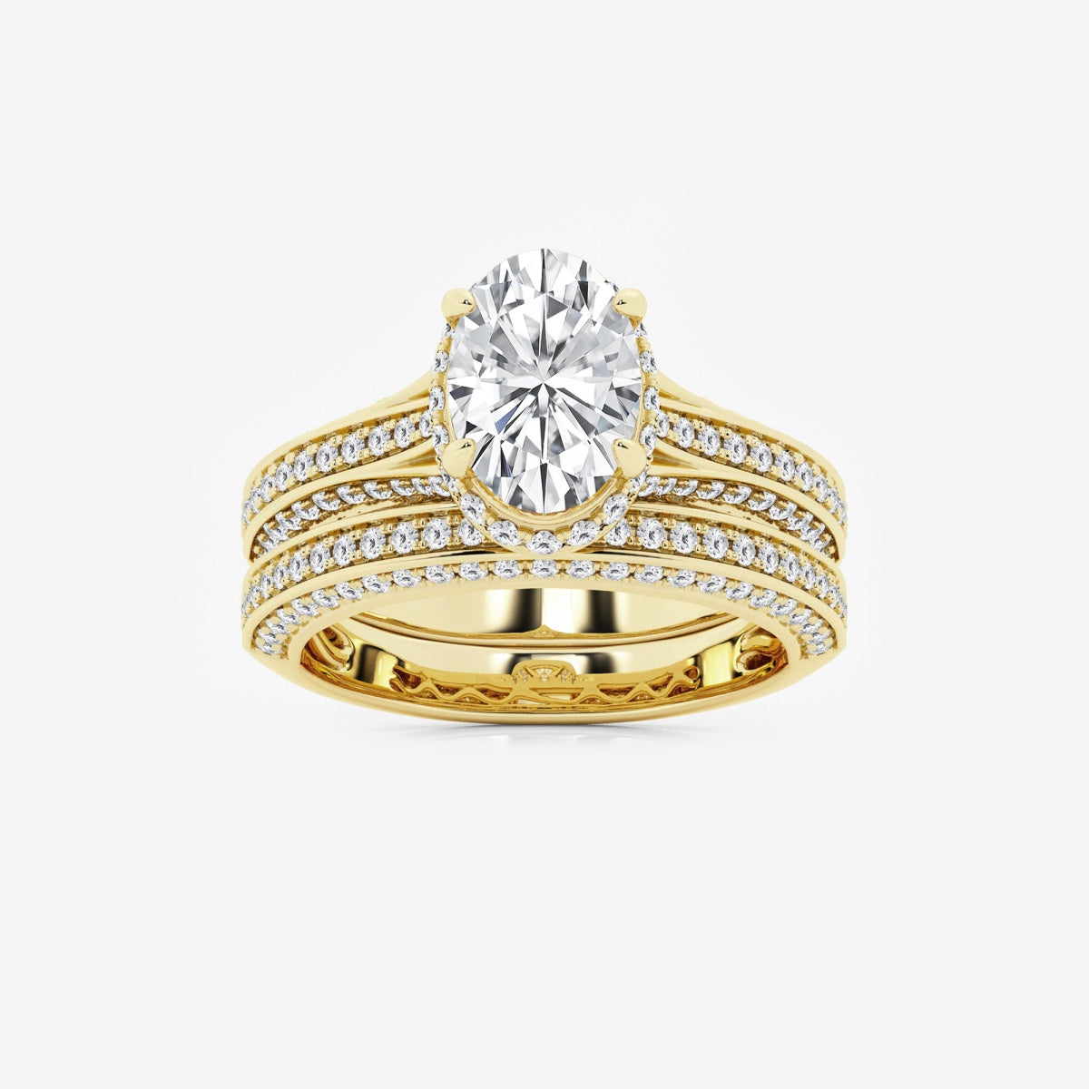 Brielle - Hidden Halo Bridal Set Engagement Ring