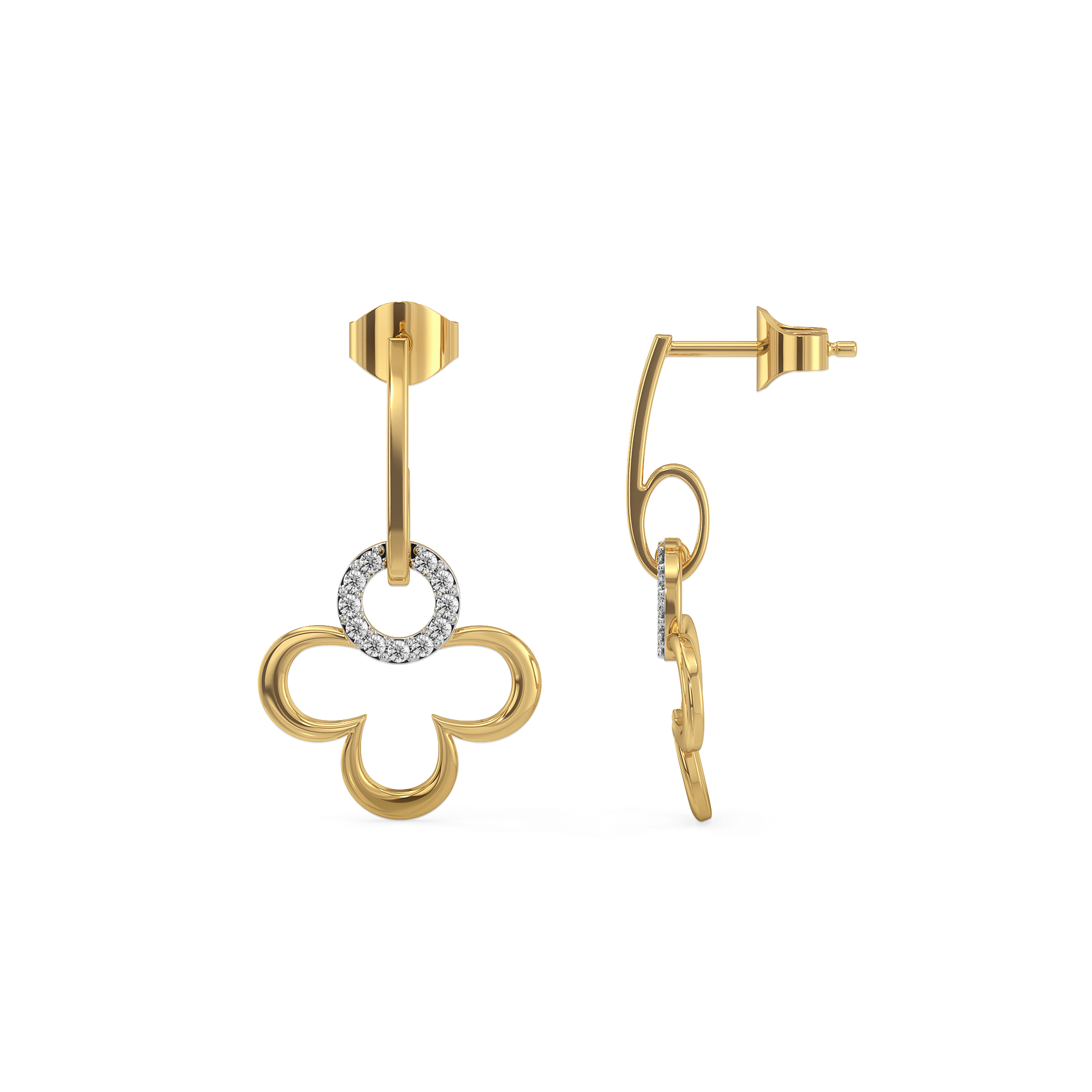 Lucky Bloom Drops - Lab Diamond Earrings