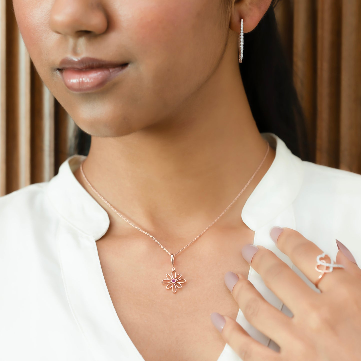 Elegance - Ruby Blossom Necklace