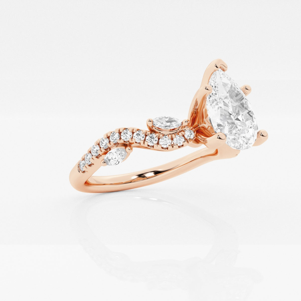 Scarlett - Vine-Inspired Side Stones Engagement Ring