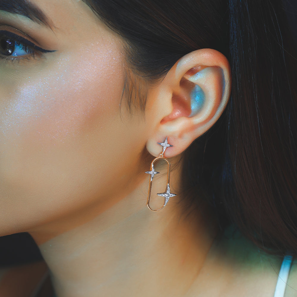 Shooting Star - Lab Diamond Drop Earrings